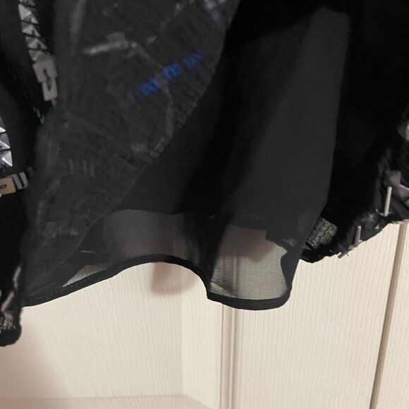 Free People Womens Black Beaded Embellished Abstract Semi Cropped Tank Blouse XS - Picture 4 of 7